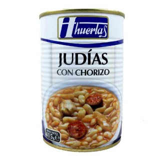 JUDIAS CON CHORIZO 415 gr.